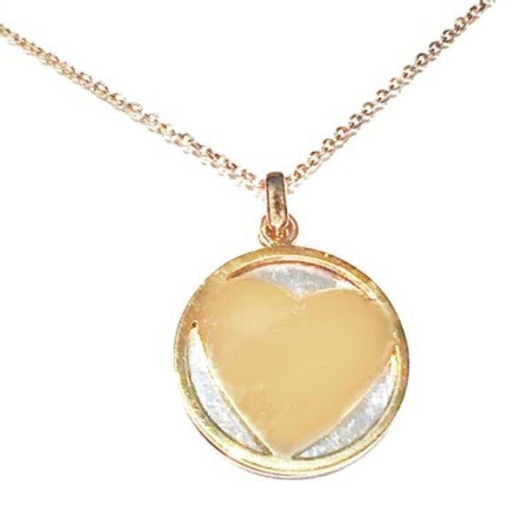 GOLD VERMEIL /SSILVER PENDANT HEART NECKLACE - Picture 5 of 8